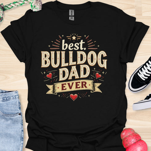 The best bulldog dad ever - V2 - Happy Vintage T-Shirt